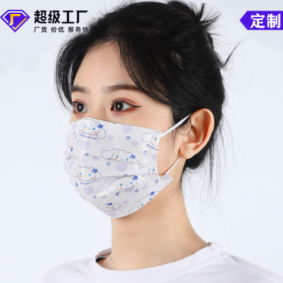 定制图案颜色印花蓝色厂家批发一次性创意口罩批发厂家facemask